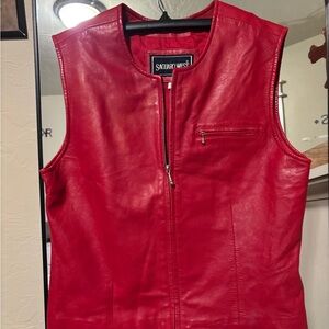Saquaro West Red Leather Vest